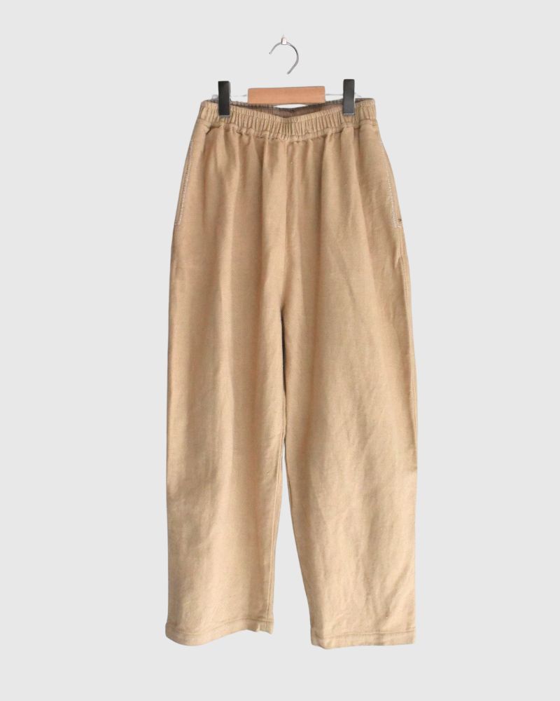 TEORI washed twill loose tapered pants in LightBeige