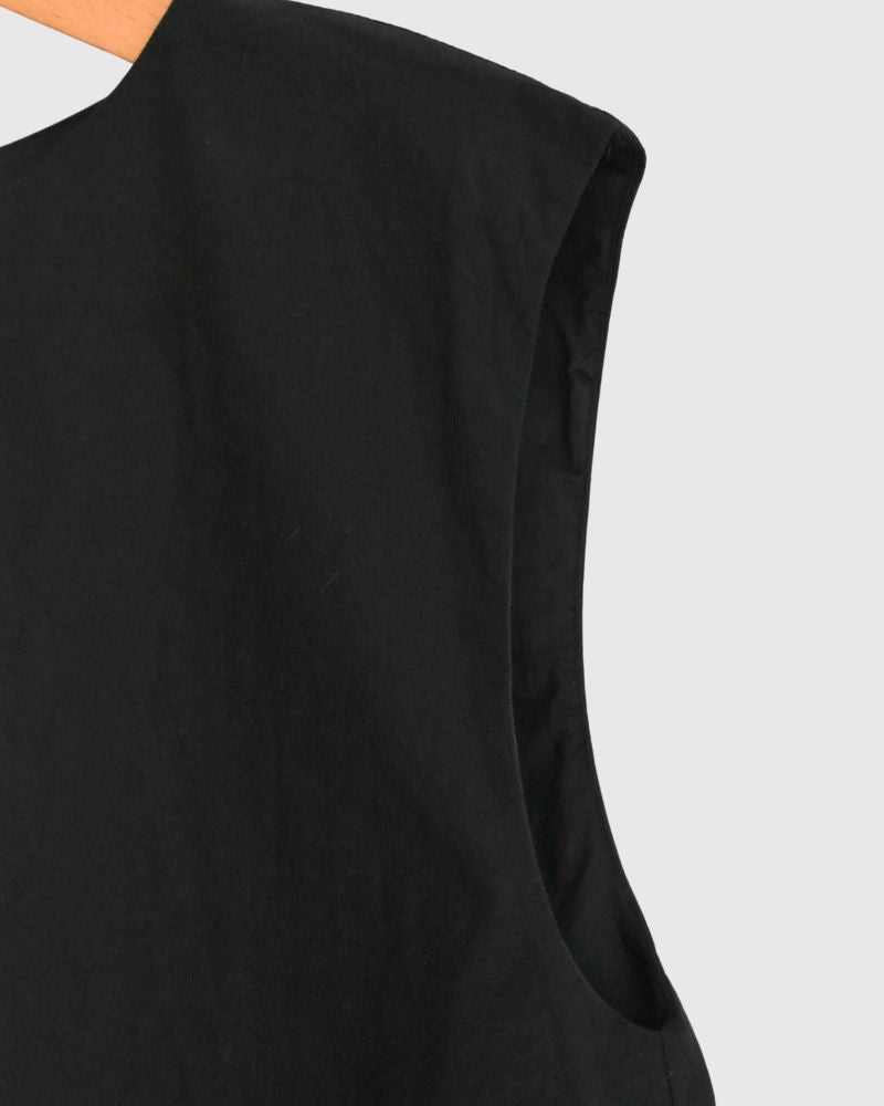 Cotton Balloon Tunic in Black