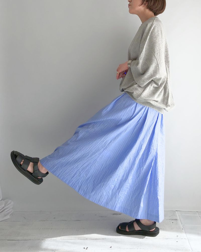 MIRA-CC Tuck Skirt in SaxStripe