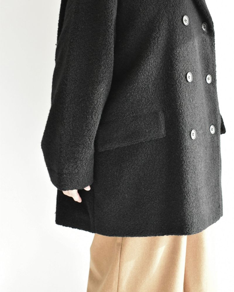 DOUBLE OVER COAT in Black