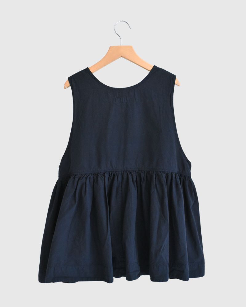 Sleeveless Gathered Top in Dark Navy