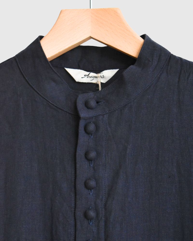 French Linen Dress in Navy