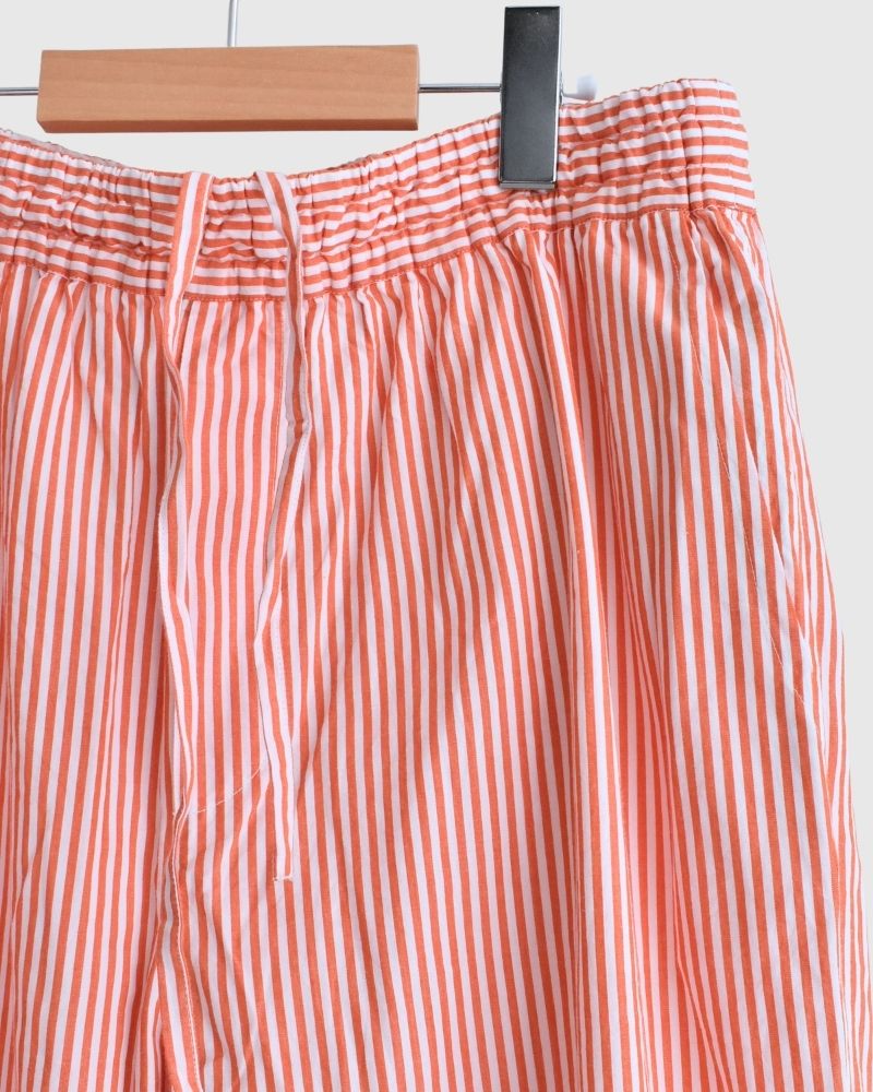 POPLIN STRIPE EASY PANTS in OrangeStripe