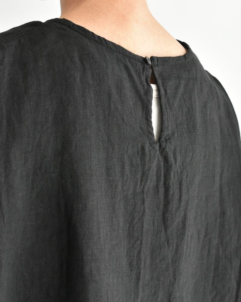 French Linen Pullover in Black