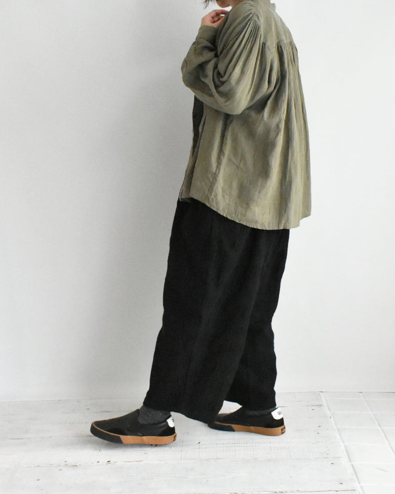 Wool Check Pants in Black