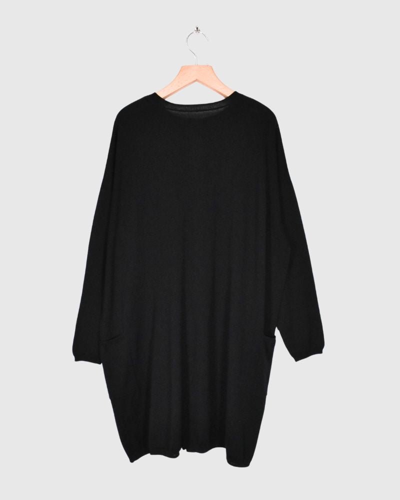 2-WAY Wide Long Cardigan in Black