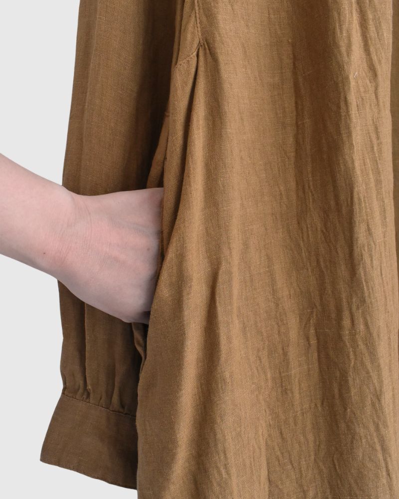 French Linen Dress in Camel