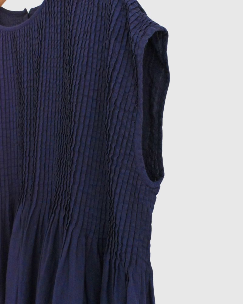 CREW-NECK F/SL SHIRT WITH PINTUCK in DarkPurple