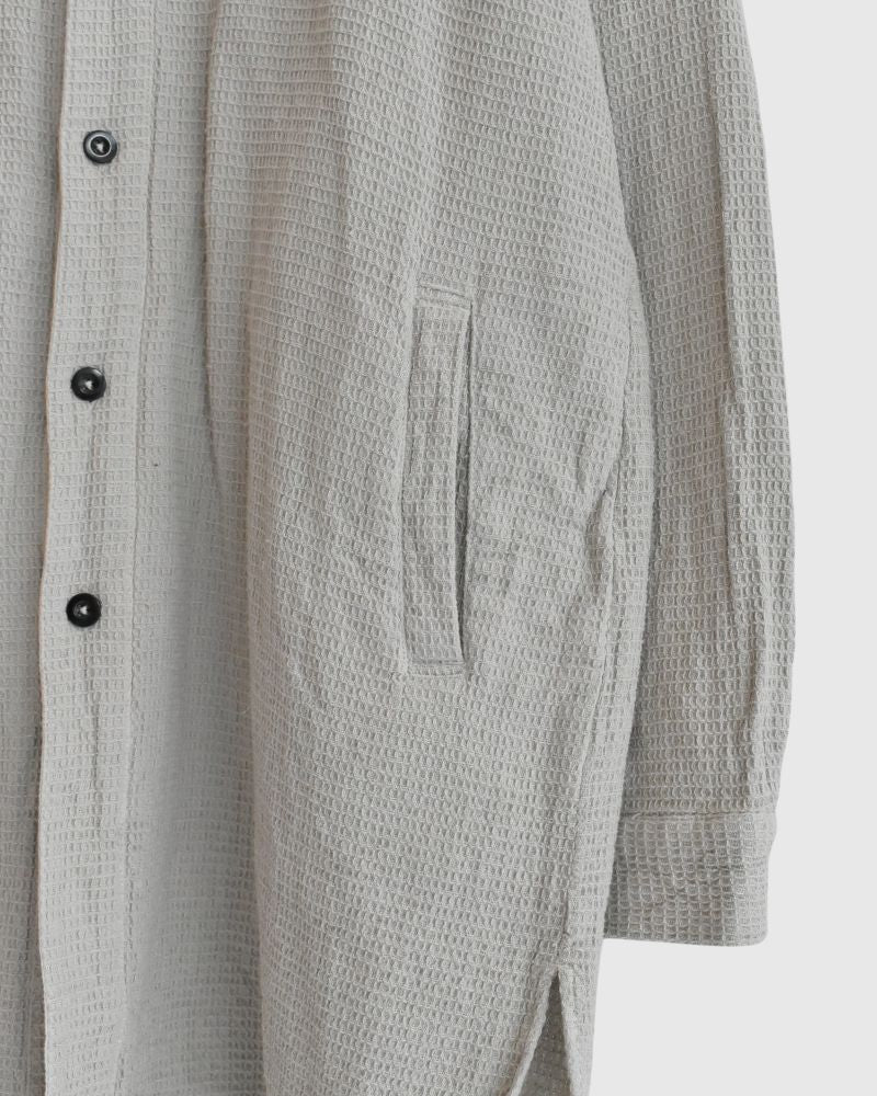 Stand Collar Shirt in MilkyGrey