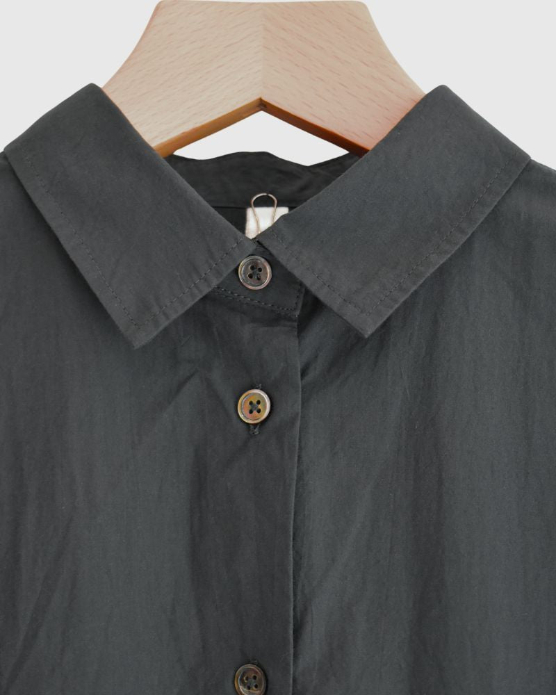 Tuck Cocoon Shirt in Gray
