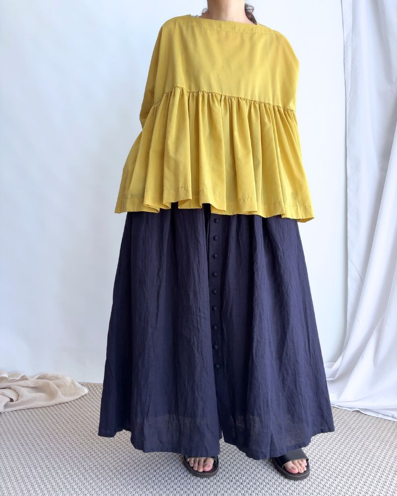 French Linen Skirt in Navy