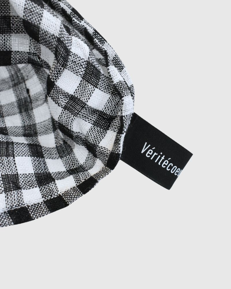 Gingham Check Linen Stole
