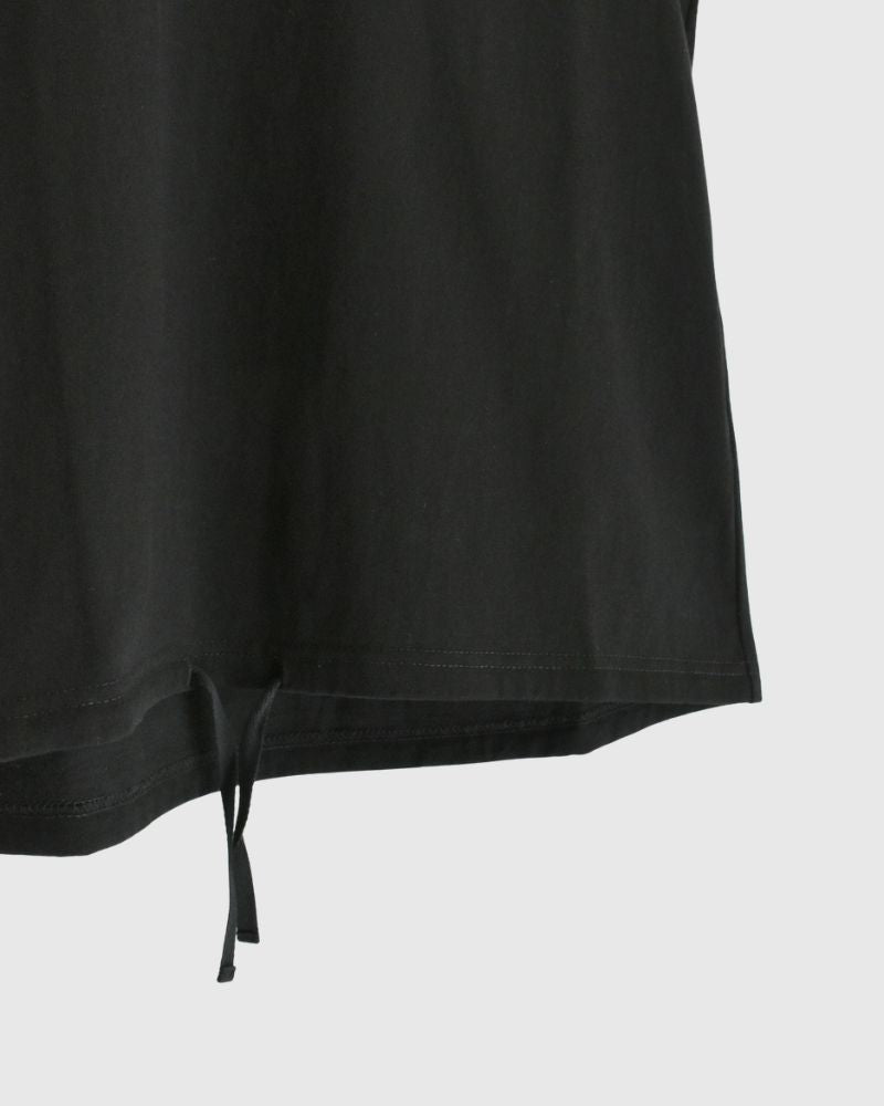 Sleeveless Drawstring T-shirt in Black