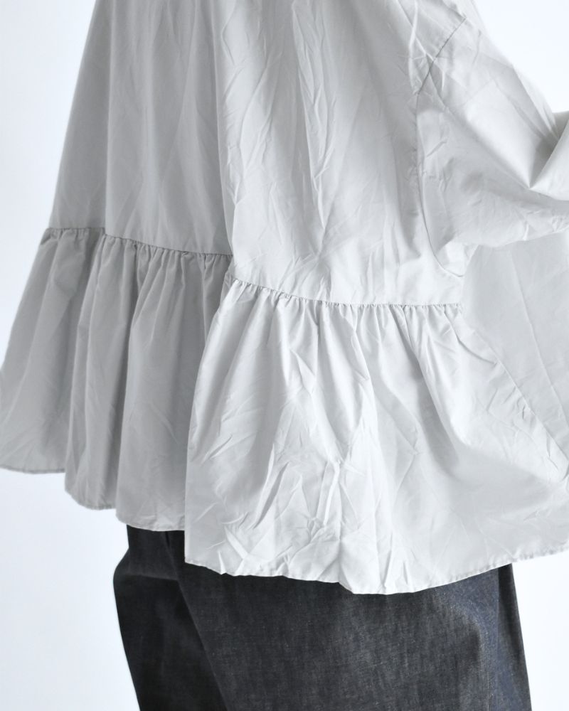Back Gathered Blouse in SilverGray