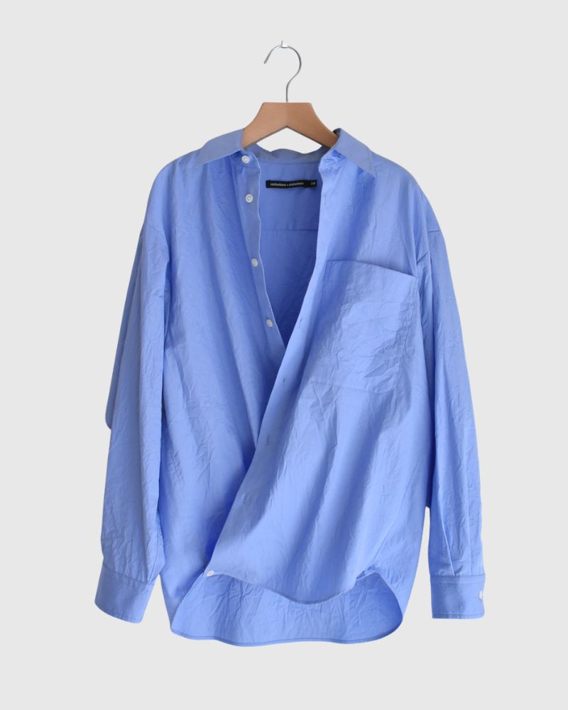 CLEA-CC 2-Way Regular Collar Shirt in Sax