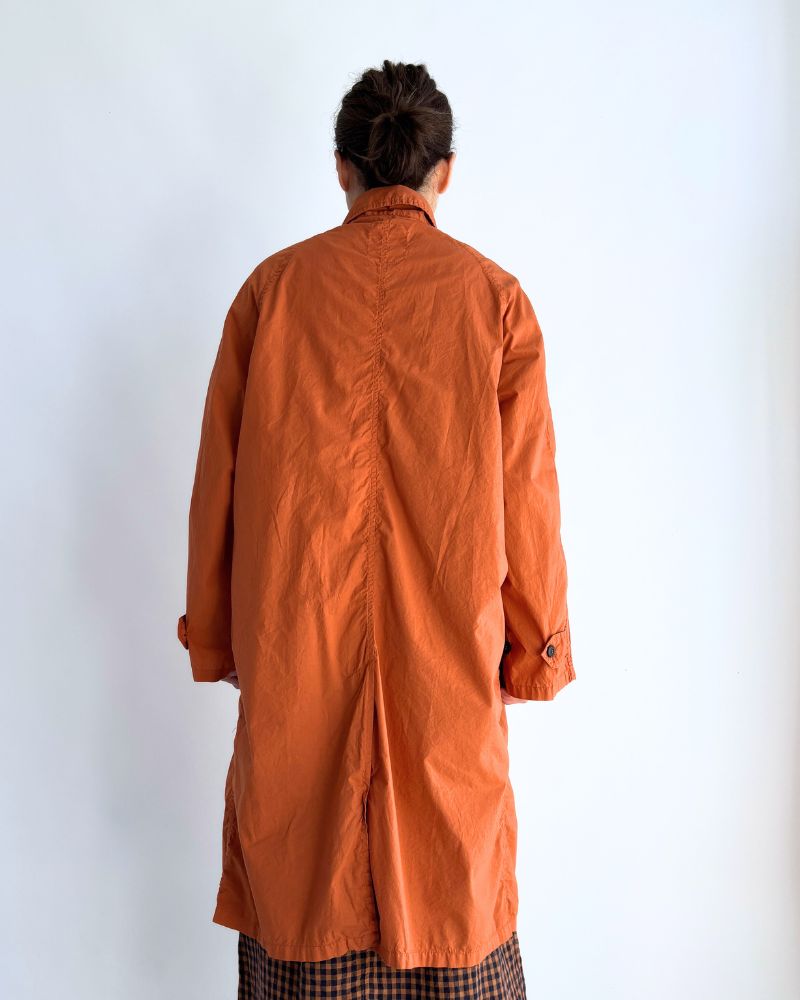 60s COTTON POPLIN OVERDYE BALMACAAN COAT in Brick