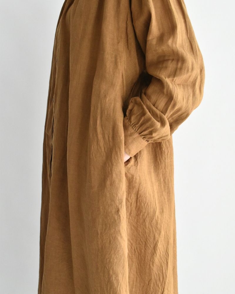 French Linen Dress in Camel