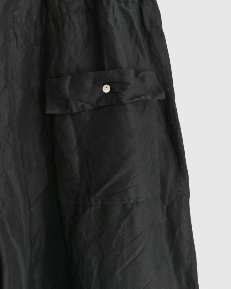 Handwoven Selvedge Cotton Linen Pants in Black