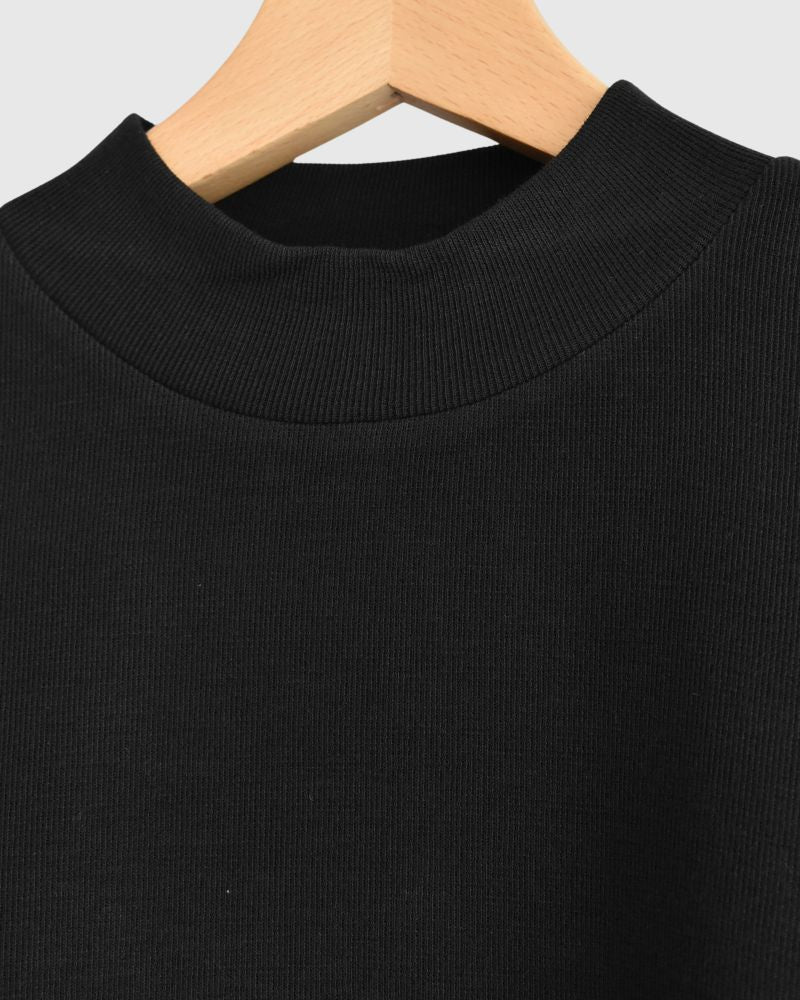 Knit combination top 'JOHA' in Black