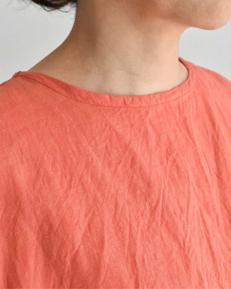 French Linen Pullover in Orange