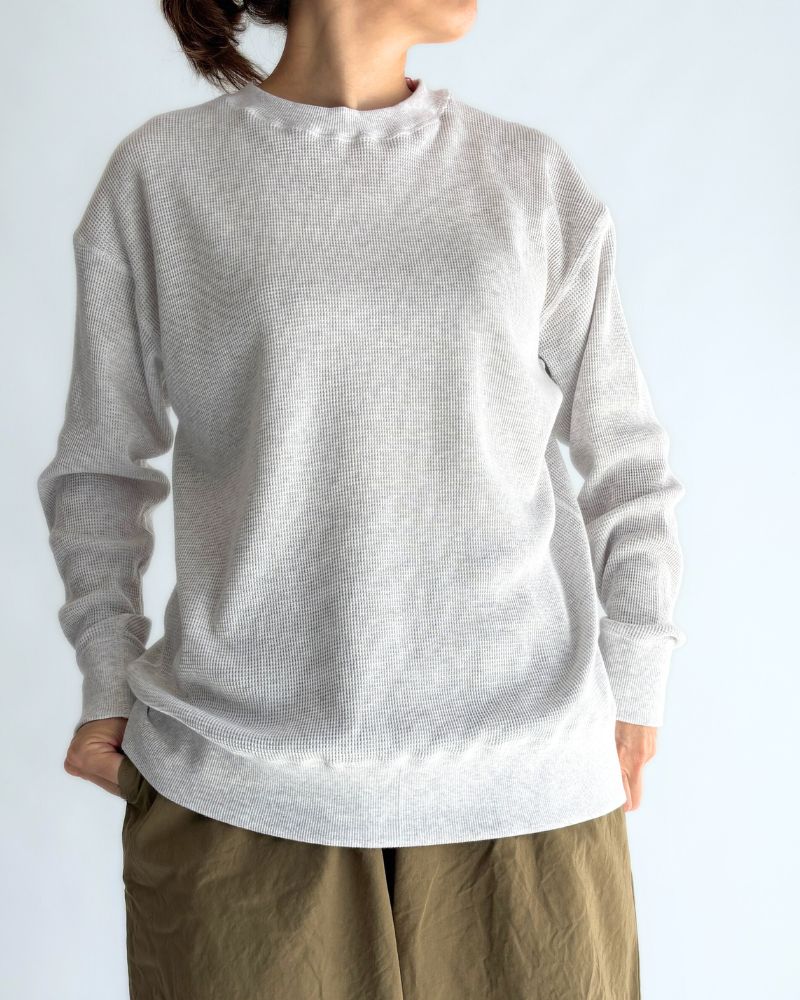Waffle Long Sleeve Tee in OatmealGray