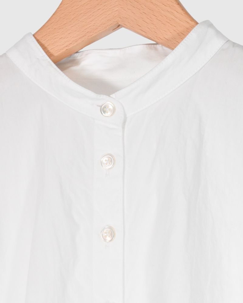 BAND COLLAR BIG SHIRT in White