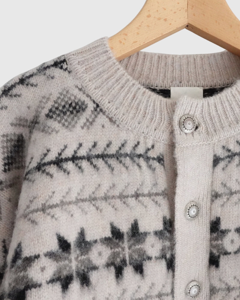 Nordic Knit Cardigan in Ivory