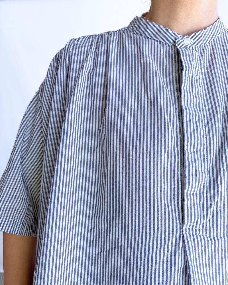 Striped Gathered Shirt in Stripe A