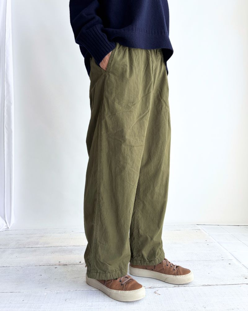 40s ORGANIC POPLIN (OVERDYE) EASY PANTS in ArrasGreen