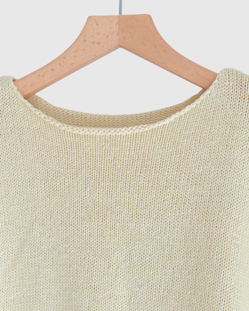 Ribbon knit vest in Ivory