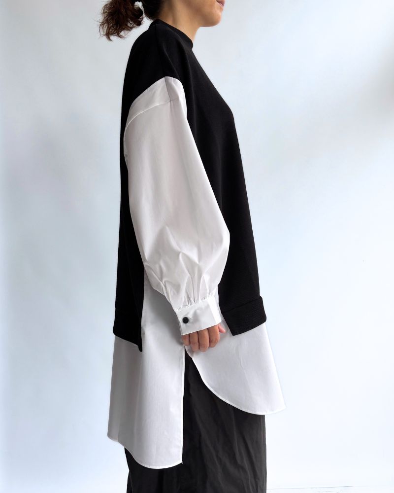 Knit combination top 'JOHA' in Black