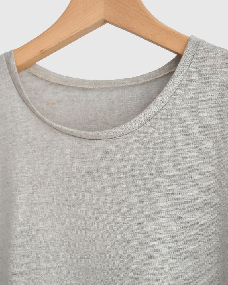 Crewneck Sleeveless T-Shirt in Natural