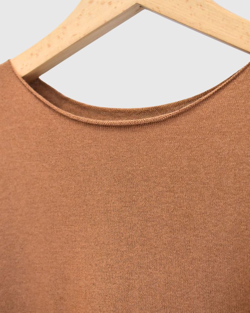 5-Color T-Line Pullover in Camel