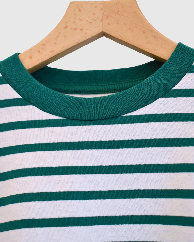 Taco Cotton Striped Long Sleeve T-Shirt Royal in Pink/Green