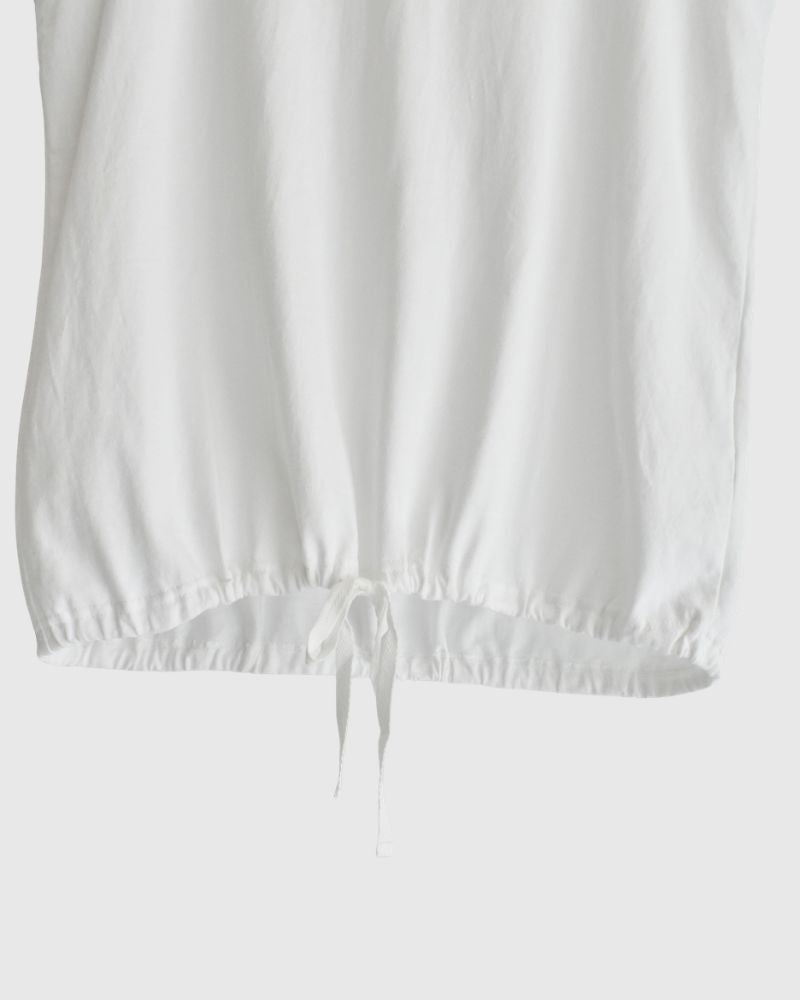 Sleeveless Drawstring T-shirt White