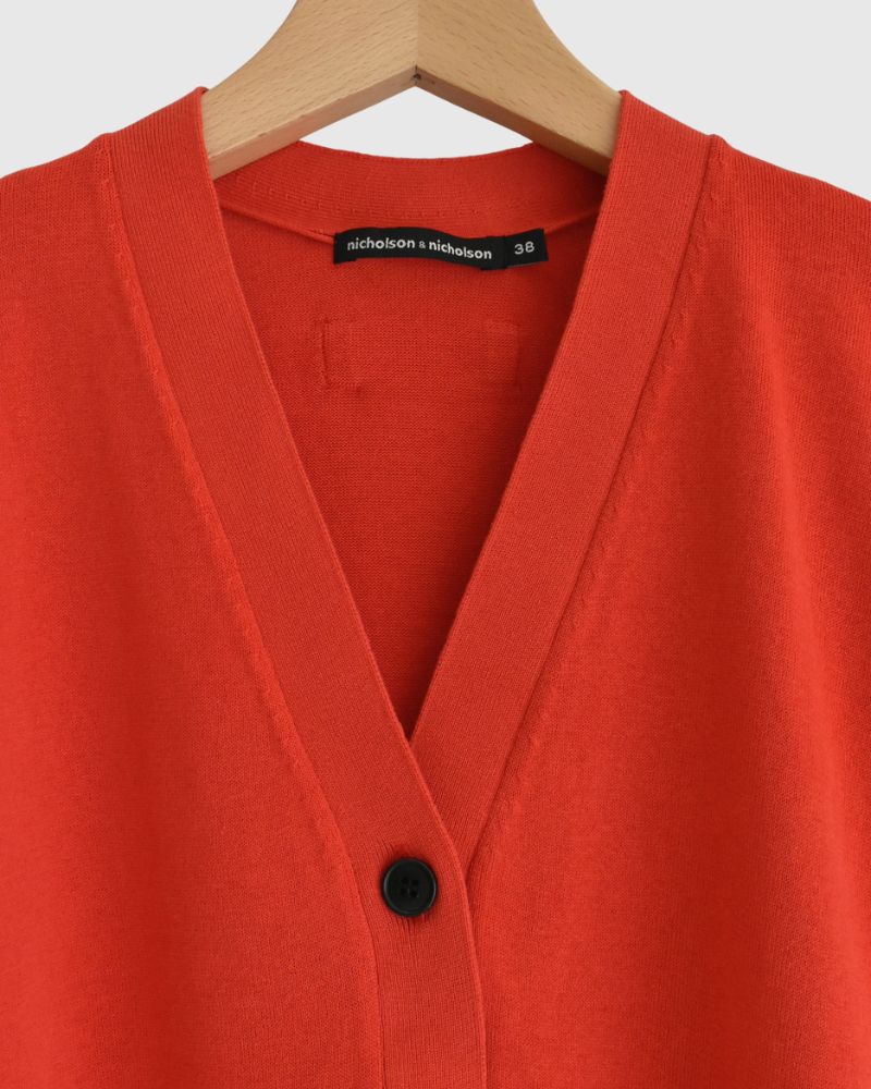 COVE V-Neck Short Cardigan in Orange