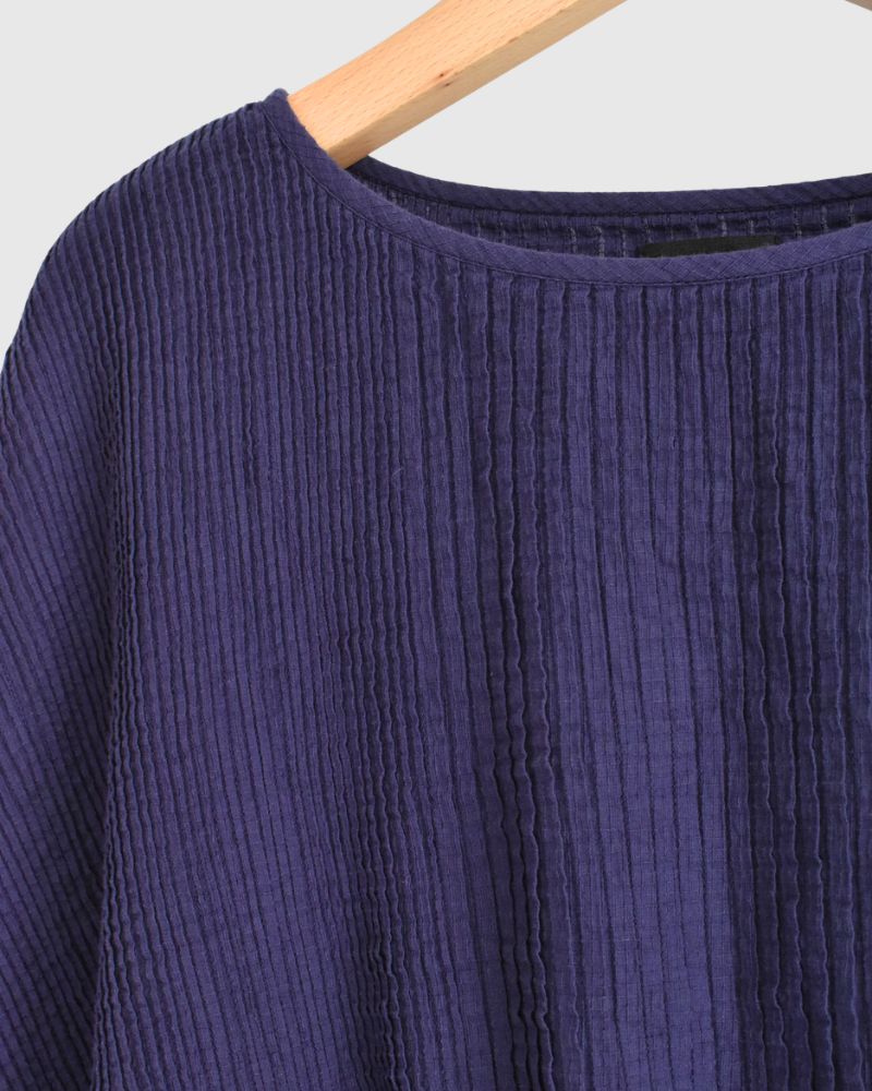 MINI PINTUCK PULLOVER DRESS in Purple