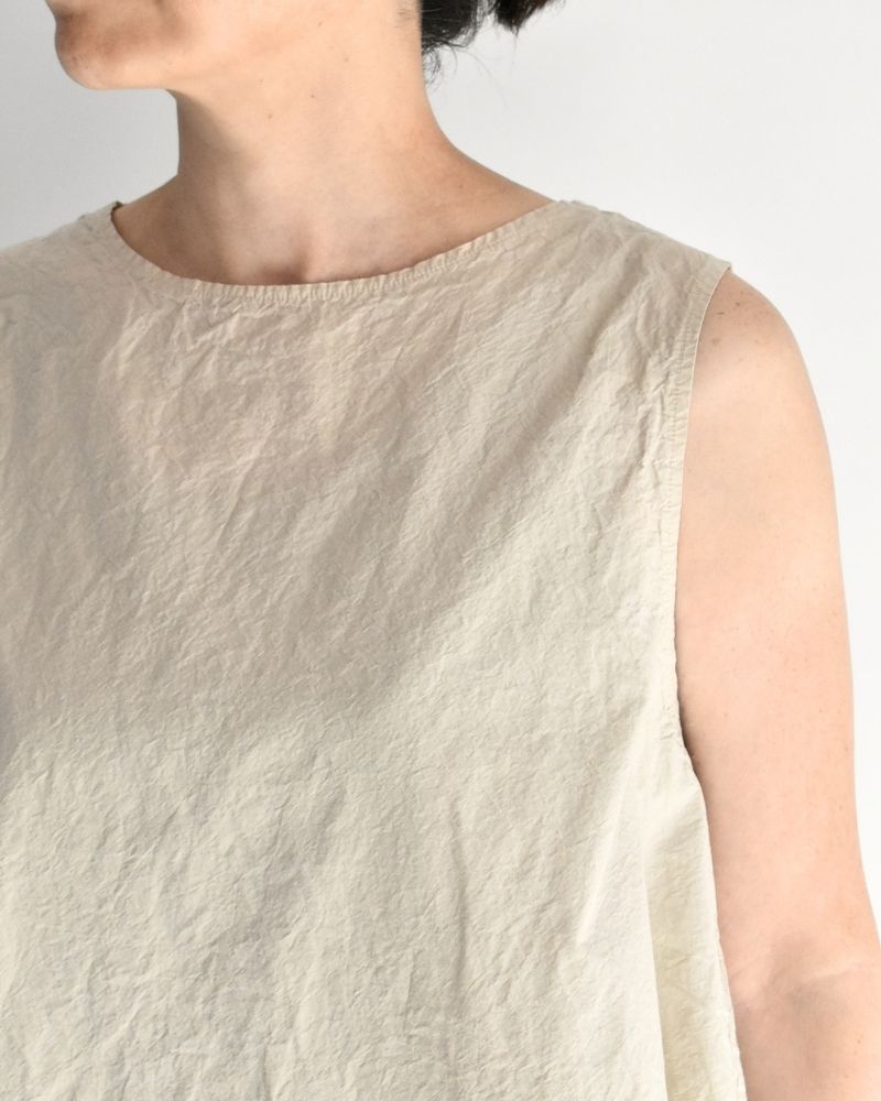 Shrink Sleeveless Top in Beige