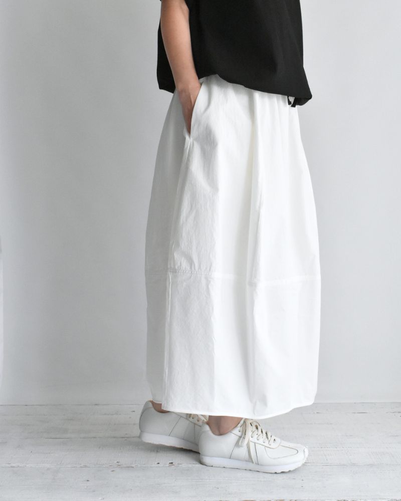 Rib Barrel Skirt in White