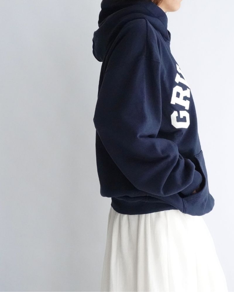 French Terry GRVYCLRS Applique Hoodie (MENS) in Navy