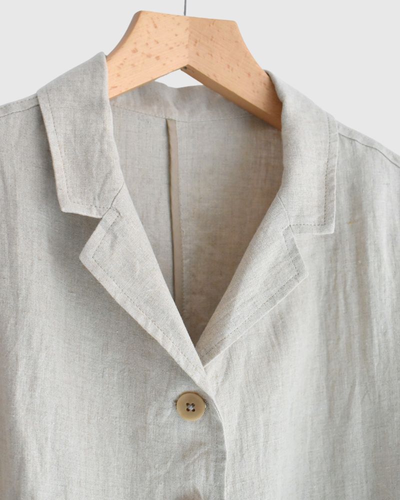 Loose jacket (LINEN) in Flax