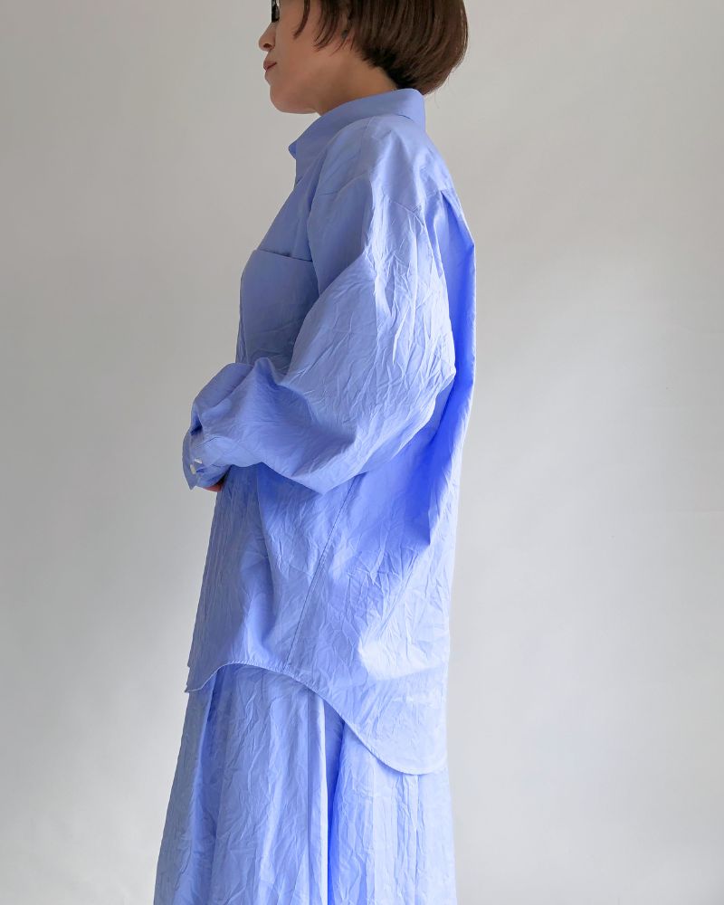 CLEA-CC 2-Way Regular Collar Shirt in Sax