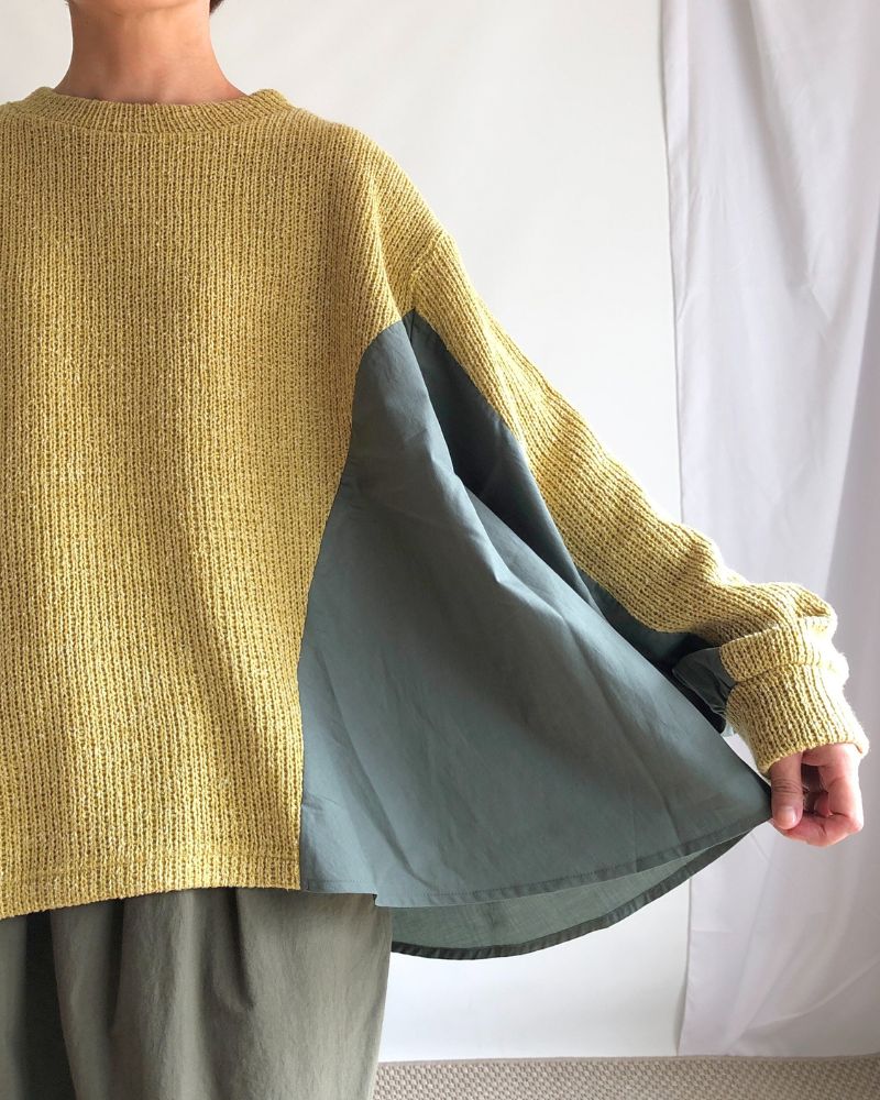 KNIT COMBI TOPS 'ORIAN' in Yellow