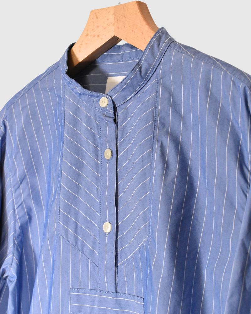 Pinstripe Fisherman Shirt in Blue