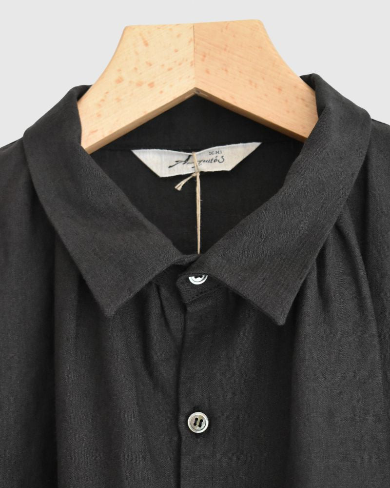 Colored Linen Dress in Black