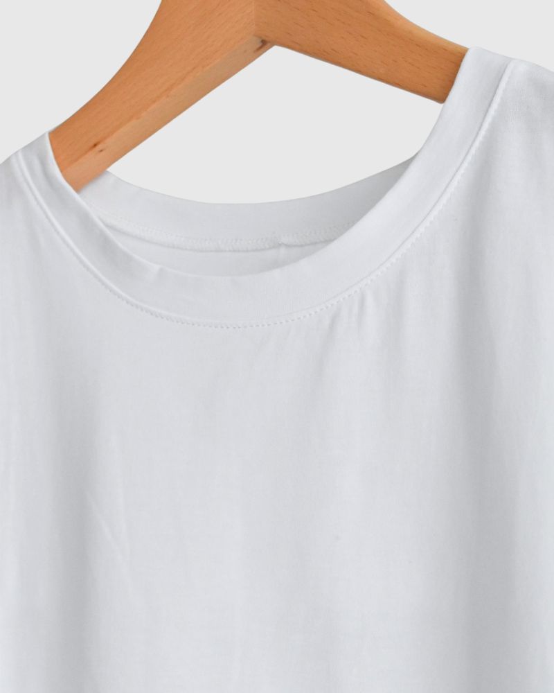 Shoulder Tuck Tank Top in White