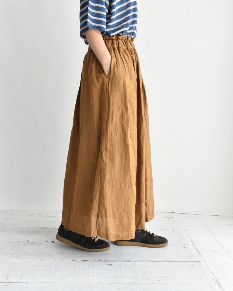 French Linen Skirt in Camel