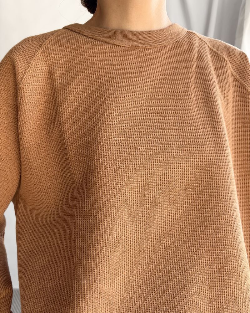 UNDYED Waffle Pullover in Camel