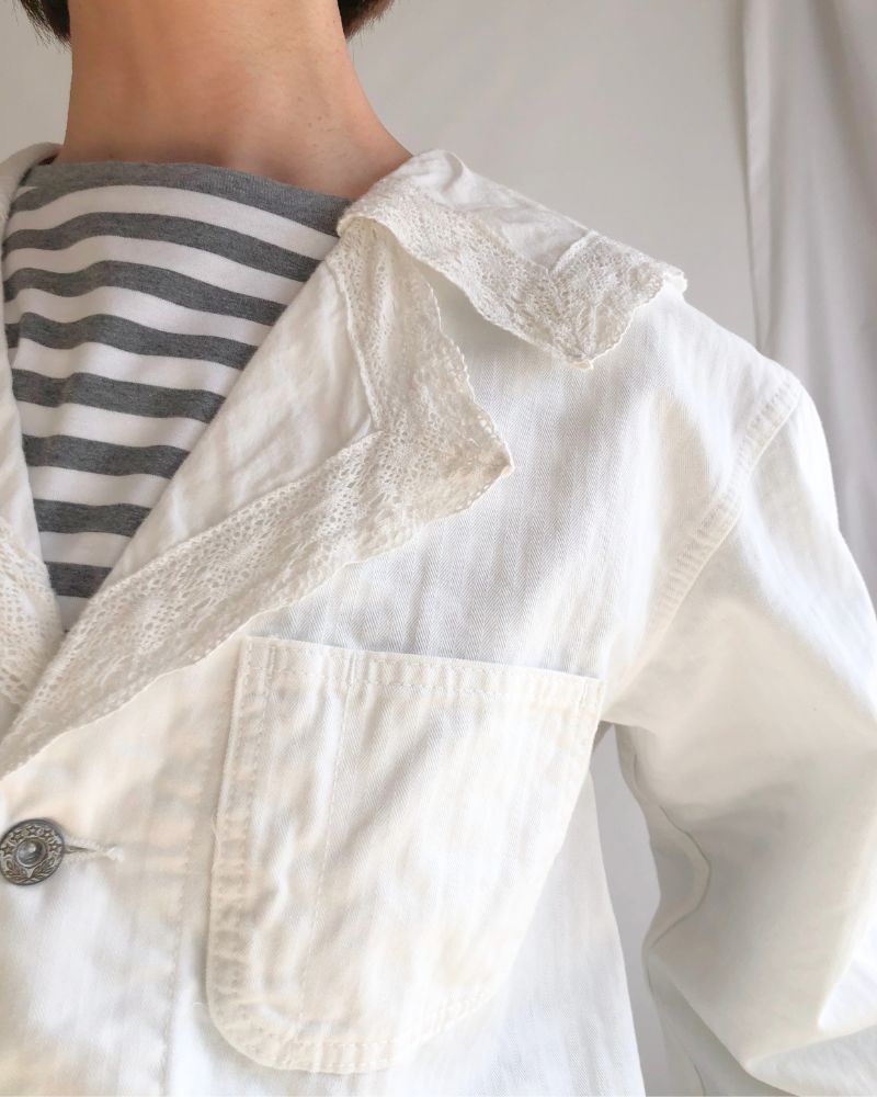 ARMY Herringbone Jacket in White