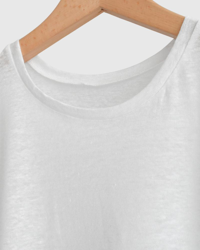 Linen Tank Top in White